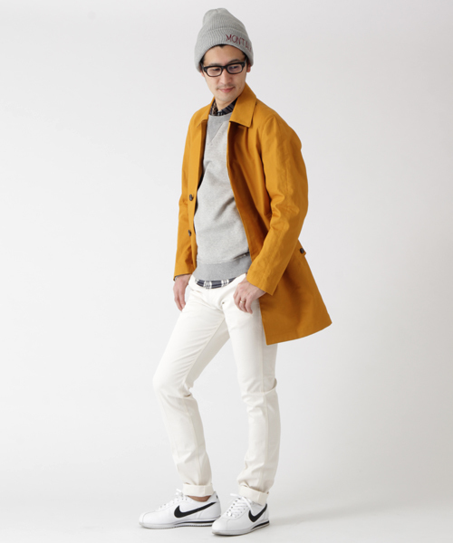 B:MING by BEAMS（ビーミングバイビームス）の「ビーミング by ビームス / ボンディングステンカラー（ステンカラーコート・メンズ・ベージュ/ブルー/ネイビー/マスタード・SMALL/X-LARGE/MEDIUM/LARGE）」の21枚目の写真