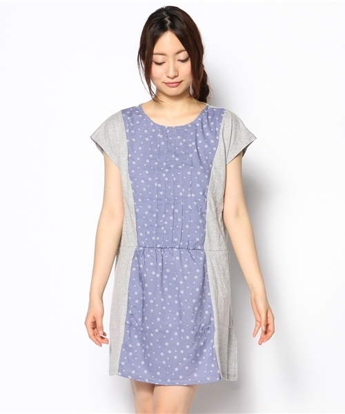 coen（コーエン）の「ペイズリープリントコンビワンピース（ワンピース・レディース・グレー/ネイビー・フリー）」の3枚目の写真