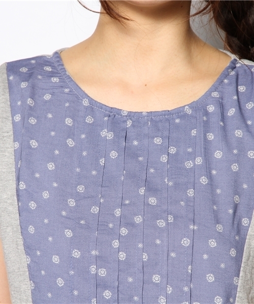 coen（コーエン）の「ペイズリープリントコンビワンピース（ワンピース・レディース・グレー/ネイビー・フリー）」の7枚目の写真