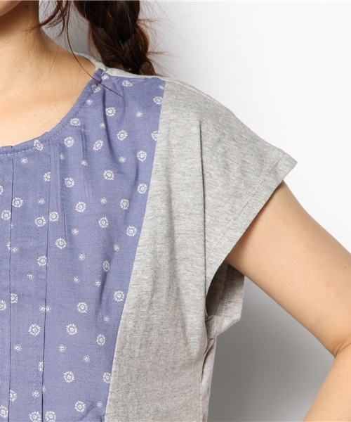 coen（コーエン）の「ペイズリープリントコンビワンピース（ワンピース・レディース・グレー/ネイビー・フリー）」の8枚目の写真