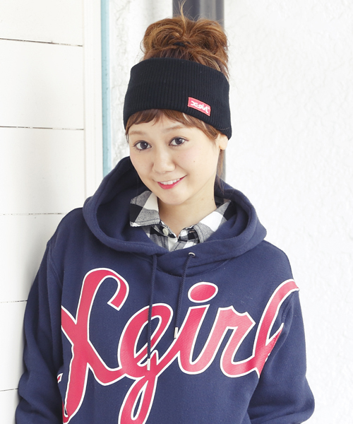 X-girl（エックスガール）の「BASIC KNIT HAIR BAND（ヘアバンド・レディース・ブラック/グレー/レッド・ONE SIZE）」の2枚目の写真
