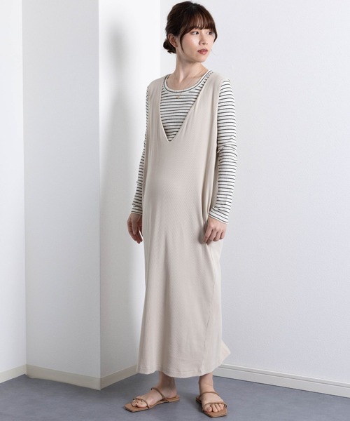 SweetMommy（スウィートマミー）の「しっかりコットンリブ素材 シンプル授乳服トップス（マタニティウェア/グッズ・レディース・ブラック/アイボリー/オフホワイト/ホワイト×グレー/ホワイト×ブラック・L/M）」の19枚目の写真