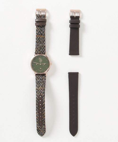 U.S. POLO ASSN.(ユーエスポロアッスン)の「【U.S. POLO ASSN.】ユーエスポロアッスン 腕時計 マルチファンクション 36mm クォーツ(アナログ腕時計・レディース・カーキ/アイボリー/シルバー×ブルー・FREE)」の7枚目の写真