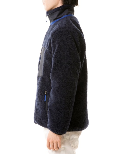 TopIsm(トップイズム)の「シープボア 切替 スタンドネック ブルゾン ジャケット(ブルゾン・メンズ・グレー/オフホワイト/キャメル/ブラック/ネイビー/オリーブ・LL/M/L)」の8枚目の写真