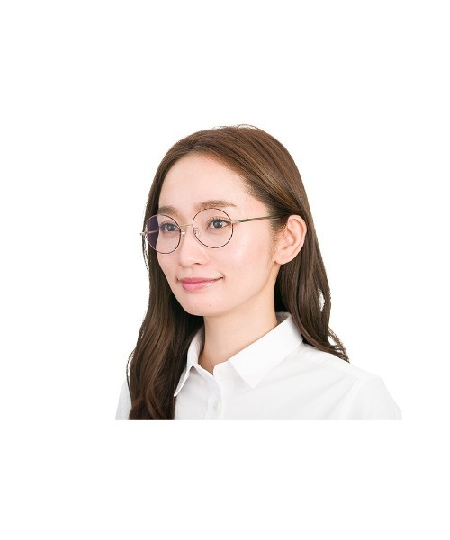 Zoff（ゾフ）の「ラウンド型 クリアレンズサングラス｜Zoff UV CLEAR SUNGLASSES (UV100%カット)（サングラス・レディース・ブラック/ネイビー・FREE）」の4枚目の写真