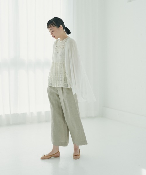 PUAL CE CIN（ピュアルセシン）の「【Kanocoさん着用】シフォンブラウス（シャツ/ブラウス・レディース・オフホワイト/カーキ/ブラック/ベージュ・FREE）」の8枚目の写真