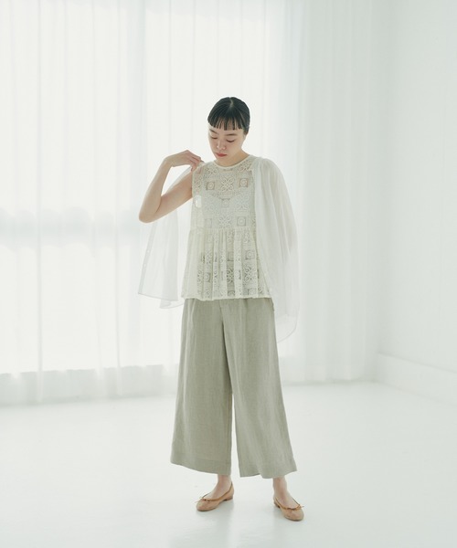 PUAL CE CIN（ピュアルセシン）の「【Kanocoさん着用】シフォンブラウス（シャツ/ブラウス・レディース・オフホワイト/カーキ/ブラック/ベージュ・FREE）」の9枚目の写真