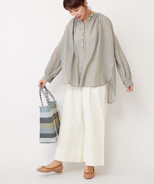 PUAL CE CIN（ピュアルセシン）の「【Kanocoさん着用】シフォンブラウス（シャツ/ブラウス・レディース・オフホワイト/カーキ/ブラック/ベージュ・FREE）」の15枚目の写真