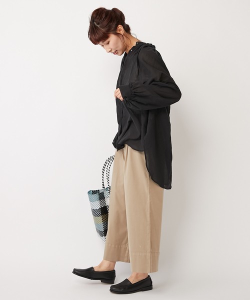 PUAL CE CIN（ピュアルセシン）の「【Kanocoさん着用】シフォンブラウス（シャツ/ブラウス・レディース・オフホワイト/カーキ/ブラック/ベージュ・FREE）」の11枚目の写真