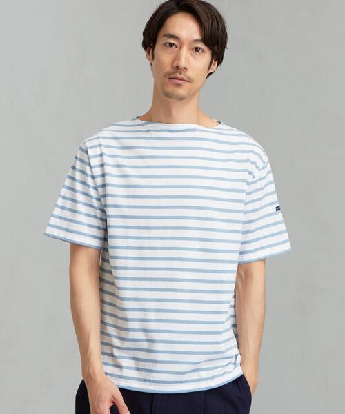 SAINT JAMES（セントジェームス）の「[ セントジェームス ] SC SAINT JAMES ピリアック ボーダー 20 半袖 カットソー（Tシャツ/カットソー・メンズ・ライトブルー/ブラウン/ブラック・SMALL/MEDIUM/LARGE）」の3枚目の写真