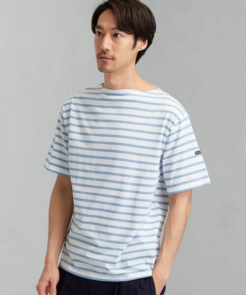 SAINT JAMES（セントジェームス）の「[ セントジェームス ] SC SAINT JAMES ピリアック ボーダー 20 半袖 カットソー（Tシャツ/カットソー・メンズ・ライトブルー/ブラウン/ブラック・SMALL/MEDIUM/LARGE）」の4枚目の写真