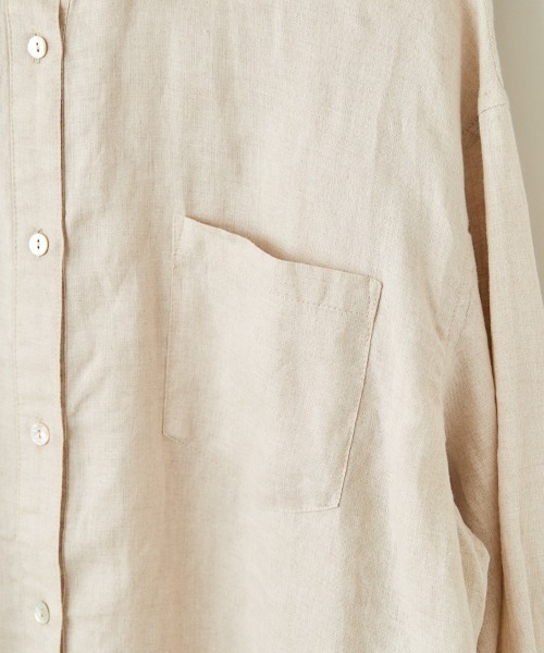 cepo（セポ）の「【ＬＩＮＥＮ１００】レギュラーオーバーシャツ（シャツ/ブラウス・レディース・ベージュ/オフホワイト/オレンジ・M）」の5枚目の写真