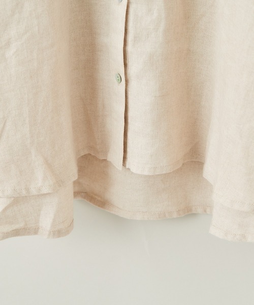 cepo（セポ）の「【ＬＩＮＥＮ１００】レギュラーオーバーシャツ（シャツ/ブラウス・レディース・ベージュ/オフホワイト/オレンジ・M）」の6枚目の写真