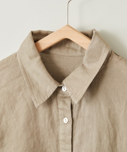 cepo（セポ）の「【ＬＩＮＥＮ１００】レギュラーオーバーシャツ（シャツ/ブラウス・レディース・ベージュ/オフホワイト/オレンジ・M）」の12枚目の写真