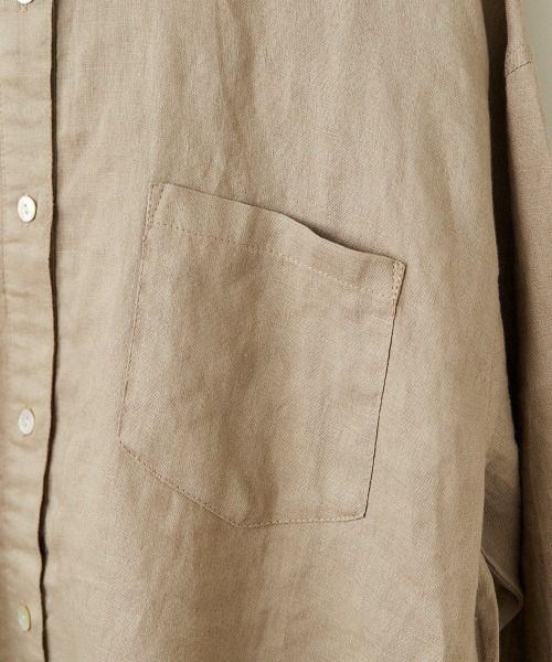 cepo（セポ）の「【ＬＩＮＥＮ１００】レギュラーオーバーシャツ（シャツ/ブラウス・レディース・ベージュ/オフホワイト/オレンジ・M）」の13枚目の写真