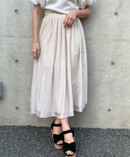 FUN.TRINITY(ファン トリニティー)の「2WAYシャイニースカート(スカート・レディース・アイボリー/ブラック/ミント/ピンク・M)」の6枚目の写真