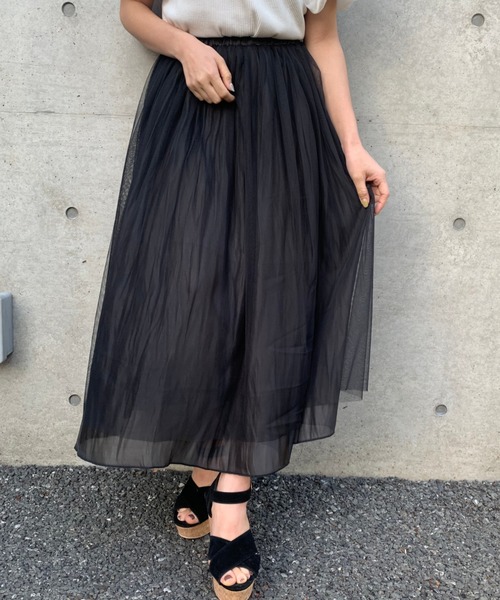 FUN.TRINITY(ファン トリニティー)の「2WAYシャイニースカート(スカート・レディース・アイボリー/ブラック/ミント/ピンク・M)」の5枚目の写真