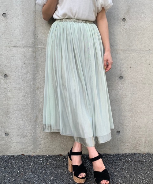 FUN.TRINITY(ファン トリニティー)の「2WAYシャイニースカート(スカート・レディース・アイボリー/ブラック/ミント/ピンク・M)」の8枚目の写真