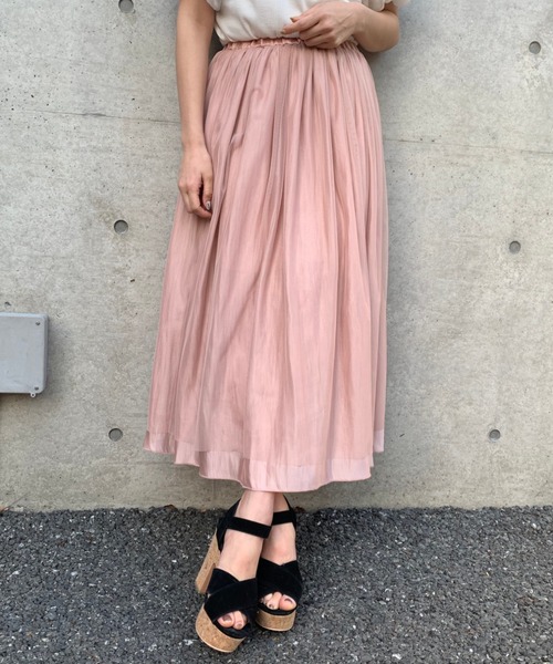 FUN.TRINITY(ファン トリニティー)の「2WAYシャイニースカート(スカート・レディース・アイボリー/ブラック/ミント/ピンク・M)」の7枚目の写真