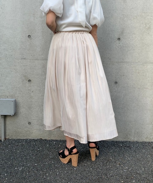 FUN.TRINITY(ファン トリニティー)の「2WAYシャイニースカート(スカート・レディース・アイボリー/ブラック/ミント/ピンク・M)」の9枚目の写真