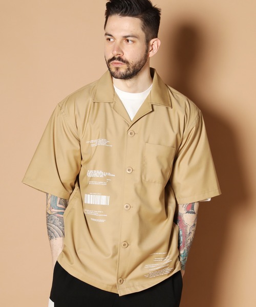JACKROSE（ジャックローズ）の「FUCK刺繍CPO半袖シャツ（シャツ/ブラウス・メンズ・ホワイト/ブラック/ベージュ・M/L）」の3枚目の写真