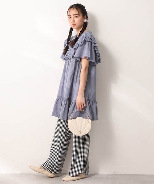 one after another NICE CLAUP(ワンアフターアナザーナイスクラップ)の「ギンガムチェックスラックス(スラックス・レディース・ブラック/ベージュ/ミント・SMALL/MEDIUM)」の4枚目の写真