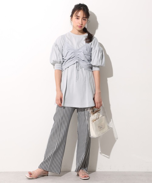 one after another NICE CLAUP(ワンアフターアナザーナイスクラップ)の「ギンガムチェックスラックス(スラックス・レディース・ブラック/ベージュ/ミント・SMALL/MEDIUM)」の6枚目の写真