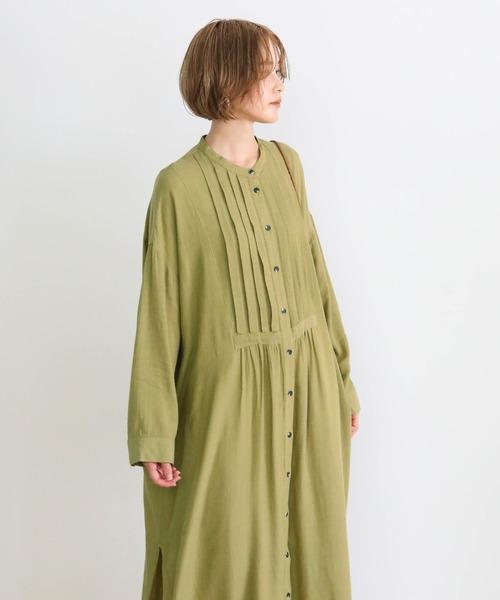 select MOCA(セレクトモカ)の「フロントタックリラックスリネンシャツワンピース(ワンピース・レディース・チャコールグレー/アイボリー/ライトカーキ・FREE)」の4枚目の写真