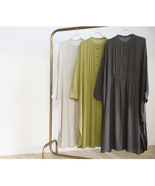select MOCA(セレクトモカ)の「フロントタックリラックスリネンシャツワンピース(ワンピース・レディース・チャコールグレー/アイボリー/ライトカーキ・FREE)」の7枚目の写真