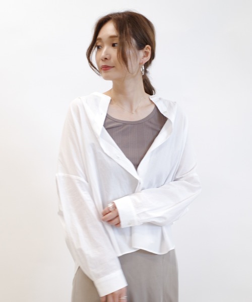 DouDou（ドゥドゥ）の「バックギャザーブラウス（シャツ/ブラウス・レディース・オフホワイト/ブラック/ベージュ・FREE）」の10枚目の写真