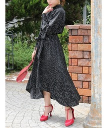 ROYAL PARTY | ハイネックギャザーワンピース(ワンピース)