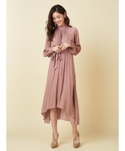 ROYAL PARTY（ロイヤルパーティー）の「ハイネックギャザーワンピース（ワンピース・レディース・ドット/グリーン/ピンク・FREE）」の3枚目の写真