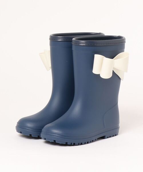 Catherine Cottage(キャサリンコテージ)の「サイドリボンレインブーツ(レインシューズ・キッズ・ネイビー/ホワイト/ミント/ライラック/サックスブルー/ネイビー系1/ネイビー系2・20/22/23/16/17/18/19/21)」の3枚目の写真