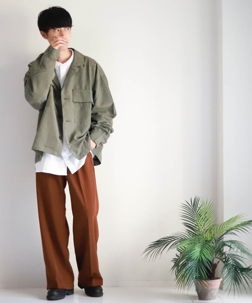 Burner（バーナー）の「【BURNER SELECT】ラペルドシャツ（シャツ/ブラウス・メンズ・ブラック/オフホワイト/オリーブ/ブルー/グレイッシュベージュ・M/L）」の16枚目の写真