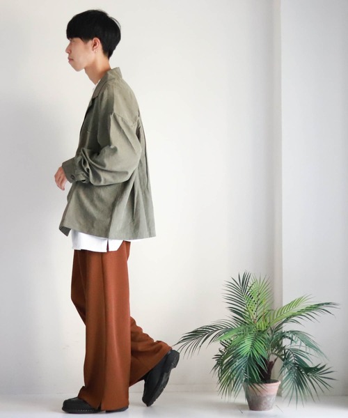 Burner（バーナー）の「【BURNER SELECT】ラペルドシャツ（シャツ/ブラウス・メンズ・ブラック/オフホワイト/オリーブ/ブルー/グレイッシュベージュ・M/L）」の6枚目の写真