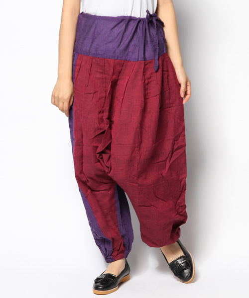 チャイハネ（チャイハネ）の「【チャイハネ】バイカラーサルエルパンツ（ユニセックス）（その他パンツ・レディース・ブラック/グレー/オフホワイト/パープル・FREE）」の17枚目の写真