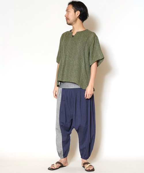 チャイハネ】バイカラーサルエルパンツ（ユニセックス）（その他