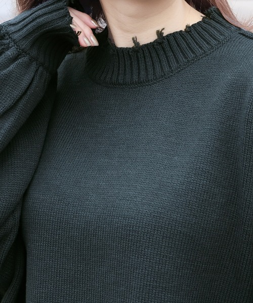 PairPair(ペアペア)の「袖ケーブルダメージニット(ニット/セーター・レディース・ベージュ/ブルー/モカ・FREE)」の14枚目の写真