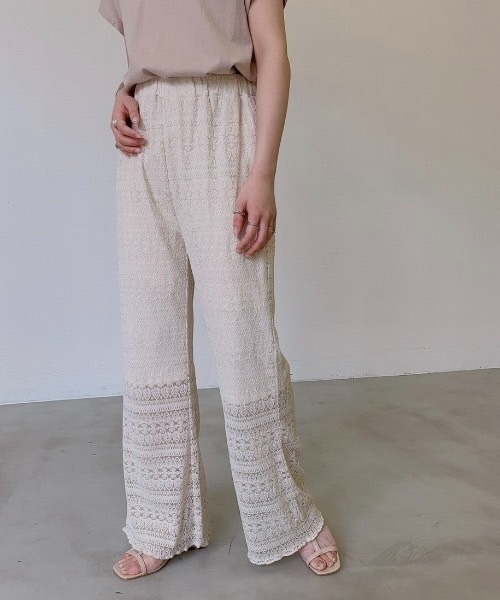 VANNIE U（ヴァニーユー）の「透かしレースパンツ（その他パンツ・レディース・アイボリー/ミント・FREE）」の2枚目の写真