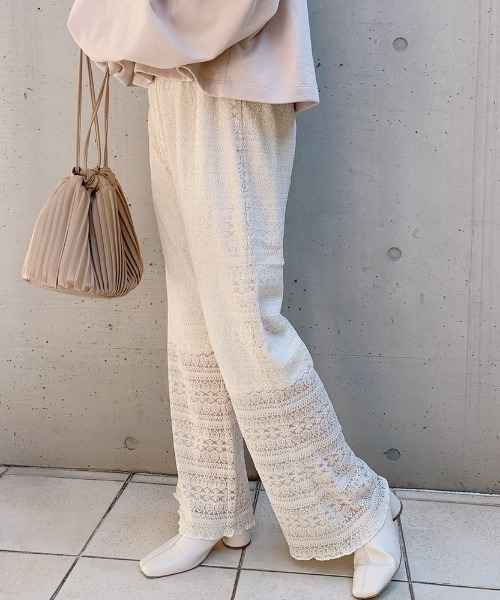 VANNIE U（ヴァニーユー）の「透かしレースパンツ（その他パンツ・レディース・アイボリー/ミント・FREE）」の6枚目の写真
