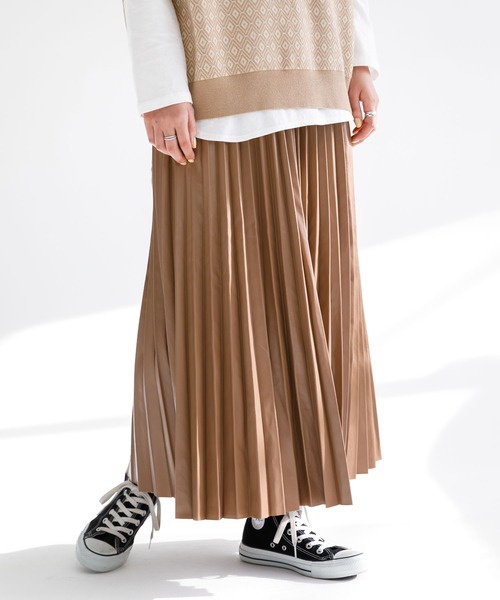 セール フェイクレザーアコーディオンプリーツスカート スカート Koe コエ のファッション通販 Zozotown