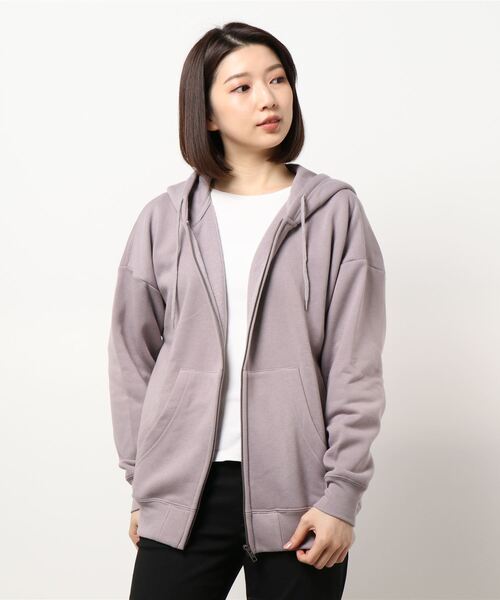 koe（コエ）の「TC裏起毛ジップパーカー21S（パーカー・レディース・カーキ/チャコールグレー/ピンク系その他2/ダークブルー/ライトグレー/ライトベージュ・L/XL/S/M）」の6枚目の写真