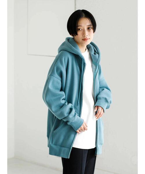 koe（コエ）の「TC裏起毛ジップパーカー21S（パーカー・レディース・カーキ/チャコールグレー/ピンク系その他2/ダークブルー/ライトグレー/ライトベージュ・L/XL/S/M）」の13枚目の写真