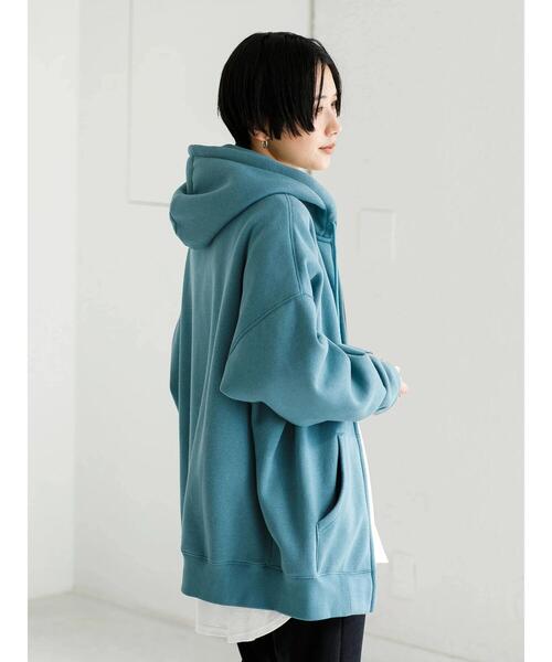 koe（コエ）の「TC裏起毛ジップパーカー21S（パーカー・レディース・カーキ/チャコールグレー/ピンク系その他2/ダークブルー/ライトグレー/ライトベージュ・L/XL/S/M）」の14枚目の写真