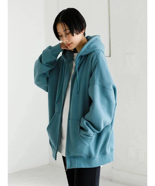 koe（コエ）の「TC裏起毛ジップパーカー21S（パーカー・レディース・カーキ/チャコールグレー/ピンク系その他2/ダークブルー/ライトグレー/ライトベージュ・L/XL/S/M）」の15枚目の写真