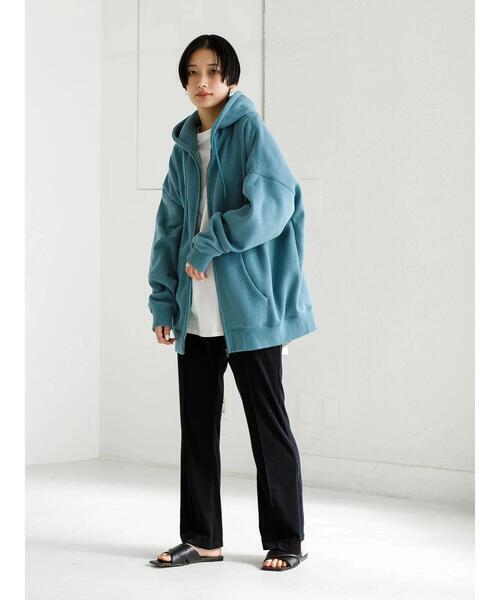 koe（コエ）の「TC裏起毛ジップパーカー21S（パーカー・レディース・カーキ/チャコールグレー/ピンク系その他2/ダークブルー/ライトグレー/ライトベージュ・L/XL/S/M）」の18枚目の写真