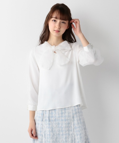 LODISPOTTO（ロディスポット）の「Airlyリバーシブルボウタイブラウス（シャツ/ブラウス・レディース・ブルー系その他/アイボリー・MEDIUM）」の6枚目の写真