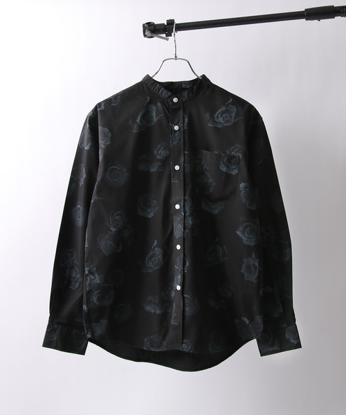 ZIP FIVE（ジップファイブ）の「【ZIP FIVE】高密度T/Cブロード長袖バンドカラーリラックスシャツ/無地/ストライプ/チェック（シャツ/ブラウス・メンズ・ネイビー系2/パープル/ブラック/オリーブ/ホワイト系/ネイビー系/ブラック系/ベージュ/チャコール/ブルー/ダークネイビー/ブルー系/ネイビー系1/オフホワイト・MEDIUM/LARGE/X-LARGE/SMALL）」の4枚目の写真