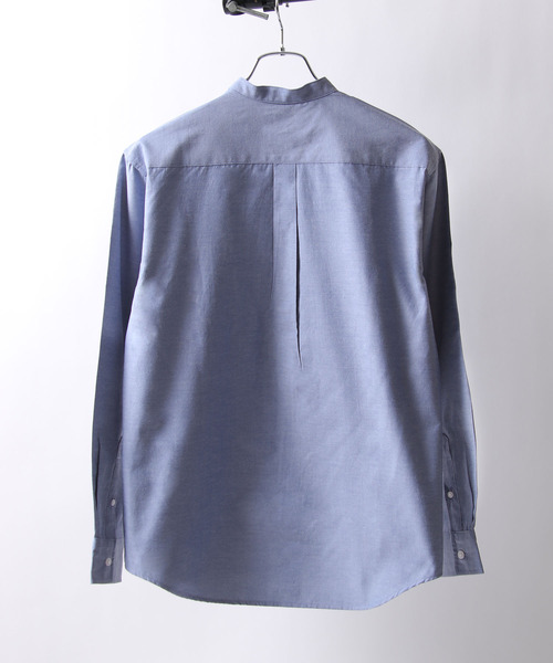 ZIP FIVE（ジップファイブ）の「【ZIP FIVE】高密度T/Cブロード長袖バンドカラーリラックスシャツ/無地/ストライプ/チェック（シャツ/ブラウス・メンズ・ネイビー系2/パープル/ブラック/オリーブ/ホワイト系/ネイビー系/ブラック系/ベージュ/チャコール/ブルー/ダークネイビー/ブルー系/ネイビー系1/オフホワイト・MEDIUM/LARGE/X-LARGE/SMALL）」の19枚目の写真