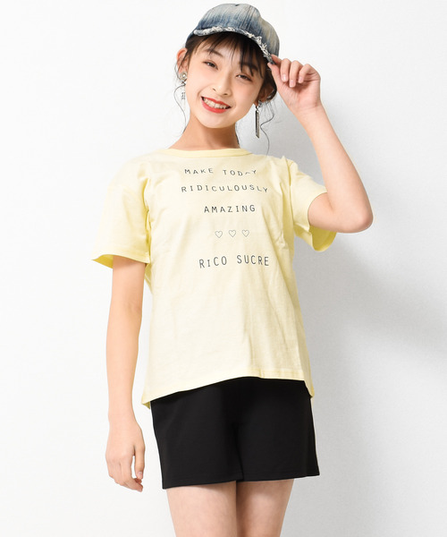 RiCO SUCRE(リコシュクレ)の「バッククロスTシャツ(Tシャツ/カットソー・キッズ・ラベンダー/ライトイエロー/ミント/オフホワイト/ブラック/ブラック系2/グリーン系/ホワイト系/ブラック系/パープル・140/160/130/150/165)」の10枚目の写真
